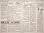 Hiring Hall Notice, Prison Group Commit to the Cause, Slavery in Texas, Nonviolence, the Draft, & Profiting from Poverty with Higher Education: Aviso de la sala de contratación, Compromiso del grupo penitenciario con la causa, Esclavitud en Texas, No violencia, El servicio militar obligatorio, y Beneficiándose de la pobreza