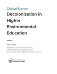 [2022 Winner] Decolonization in Higher Environmental Education