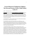 [2023 Honorable Mention] Coerced Removal of Indigenous Children: The Past and Present Native Child Welfare in the United States