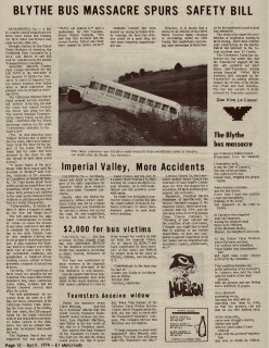 Blythe Bus Massacre & Safety Bill: El Massacre en el Autobús y Proyecto de ley de Seguridad