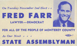 Fred Farr State Assembly Campaign Flyer