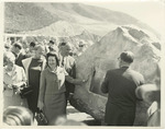 Lady Bird Johnson with Fred Farr and California Governor Edmund "Pat" Brown Next to the State Scenic Highway Commemorative Plaque in Big Sur, California, 1966