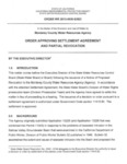 2013, August 7 – California State Water Resources Control Board ORDER WR 2013-0030-EXEC and June 2013 Settlement Agreement with Monterey County Water Resources Agency