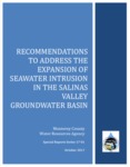 2017, October - Recommendations to Address the Expansion of Seawater Intrusion in the Salinas Valley Groundwater Basin