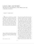 1993 - Lands, Laws, and Women - Decisions of the General Land Office, 1881 - 1920, A Preliminary Report, Nancy J. Taniguchi