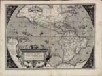 1588 - Americae sive Novi Orbis nova descriptio - Cum privilegio decennali Ab. Ortelius delineab. et excudeb. 1587