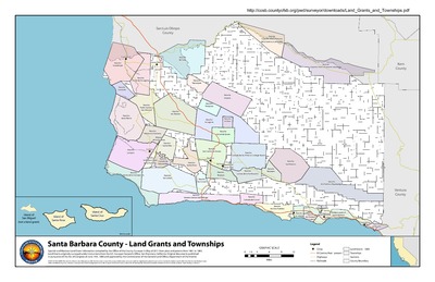 2011 Santa Barbara County Land Grants And Townships Map