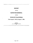 1884 August 1 - 1886 August 1, Willey Report, Surveyor General’s Report to Governor of California