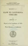 1923 - Flow in California Streams, Bulletin No. 5, Appendix A, Report to the Legislature