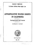 1977 - Appropriative Water Rights in California, Background and Issues
