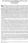 1979 - The Patenting of California's Private Land Claims, 1851-1885, David Hornbeck