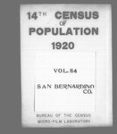 Fourteenth Census of the United States: 1920--Population, California, San Bernardino (Part 1)