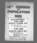 Fourteenth Census of the United States: 1920--Population, California, Santa Clara (Part 1)